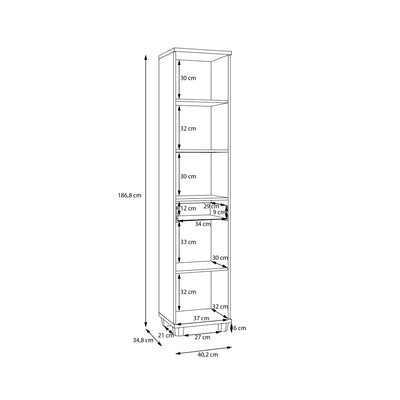 Veris Tall Narrow Bathroom Cupboard with 2 Doors & 1 Drawer in Sand