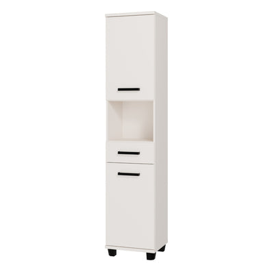 Veris Tall Narrow Bathroom Cupboard with 2 Doors & 1 Drawer in Sand