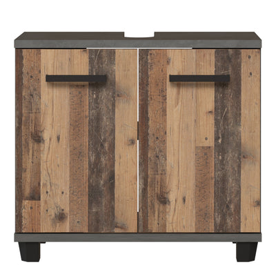 Veris 5 Piece Bathroom Set Walnut & Dark Grey