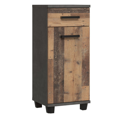 Veris 5 Piece Bathroom Set Walnut & Dark Grey