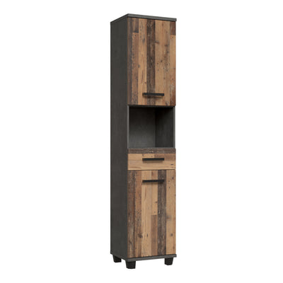 Veris 5 Piece Bathroom Set Walnut & Dark Grey