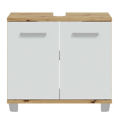 Veris Under Sink Cabinet with 2 Doors in Artisan Oak and Light Grey Doors