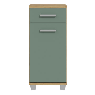 Veris 5 Piece Bathroom Set Artisan Oak & Sage Green Doors