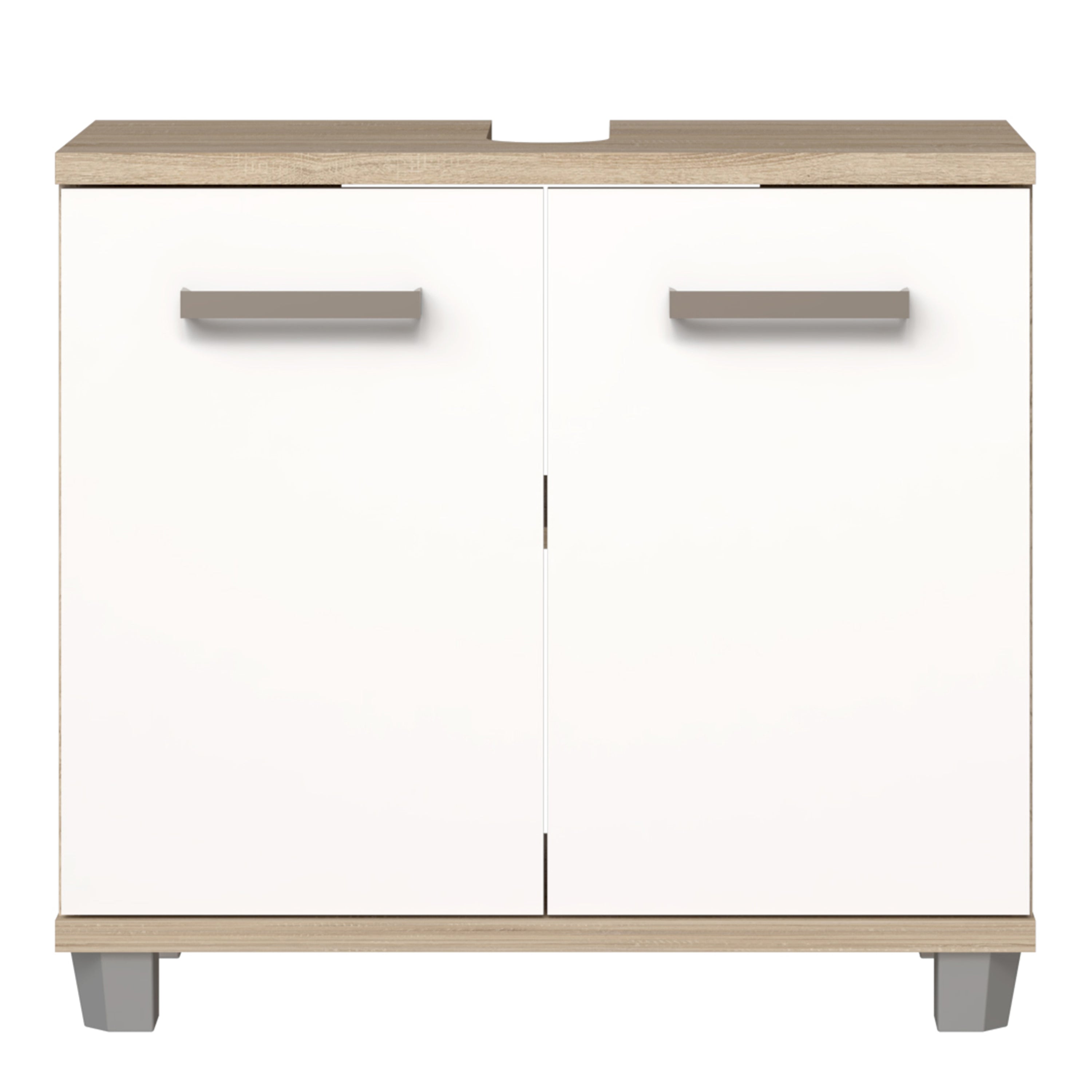 Veris 5 Piece Bathroom Set Sonoma Oak & White High Gloss