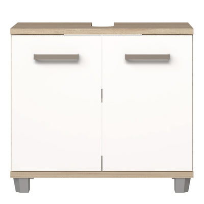 Veris 5 Piece Bathroom Set Sonoma Oak & White High Gloss
