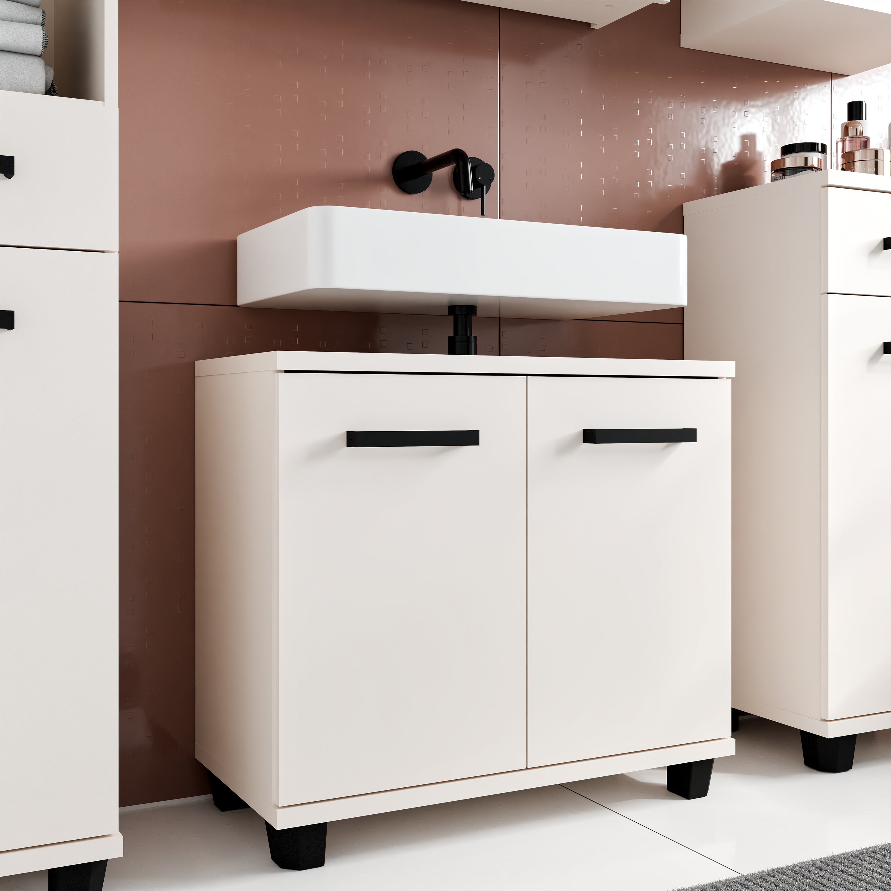 Veris Under Sink Cabinet with 2 Doors in Sand