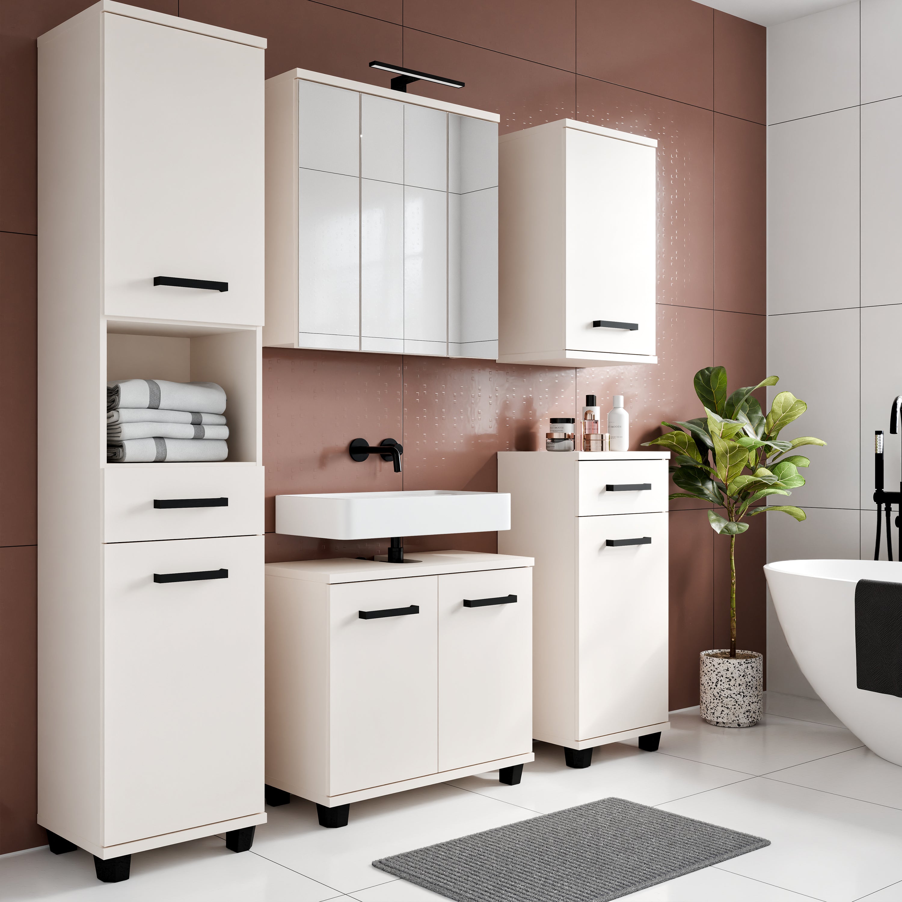 Veris 5 Piece Bathroom Set Sand