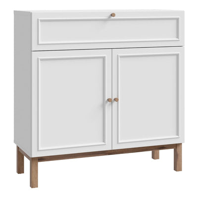 Wensley 2 Door 1 Drawer Console in Light Grey and Oak – FTG