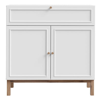 Wensley 2 Door 1 Drawer Console in Light Grey and Oak – FTG, view 2