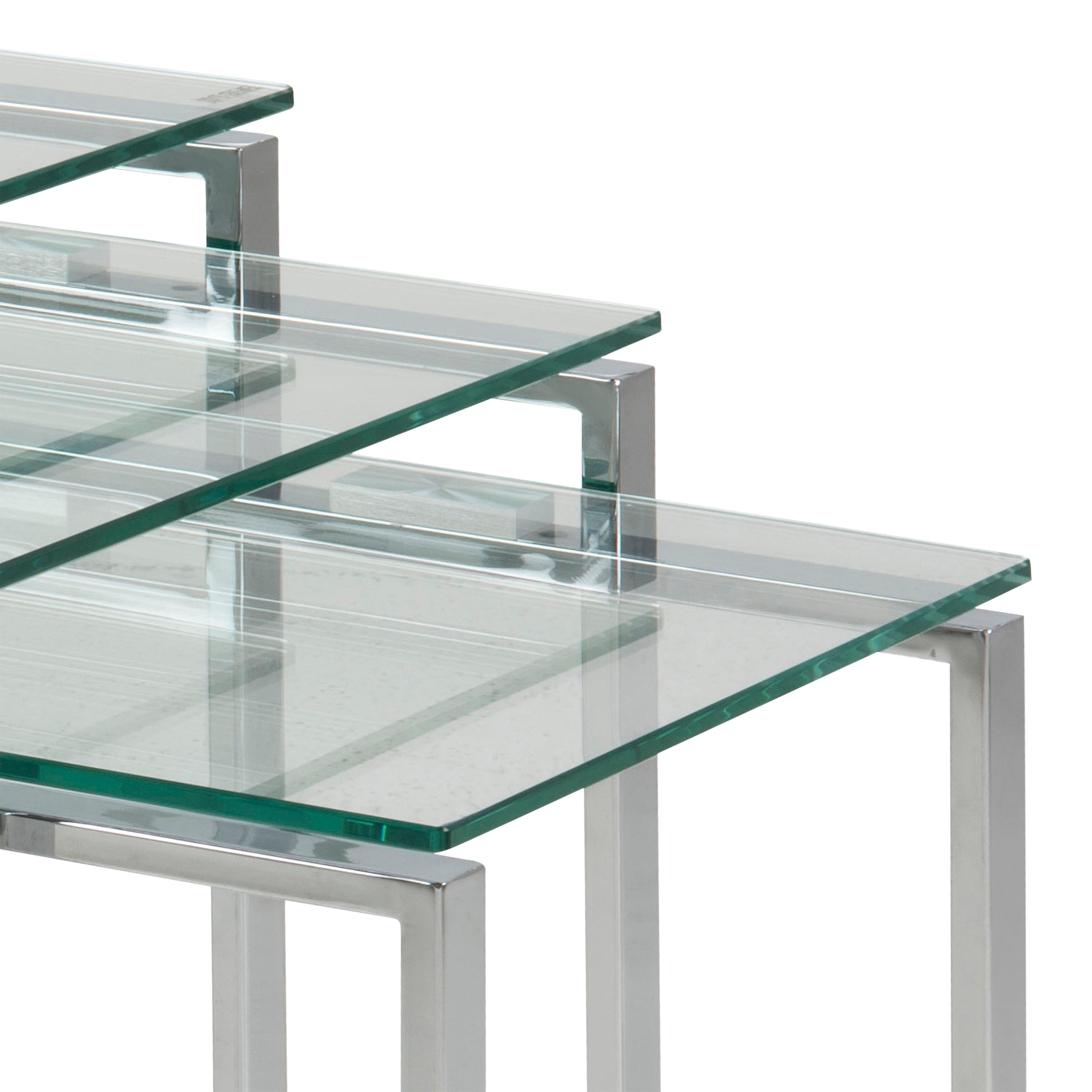 Katrine Nest of Tables with Glass Top Set of 3 – FTG, view 8