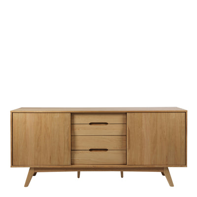 Marte 2 Door 4 Drawers Sideboard in Oak – FTG, view 2