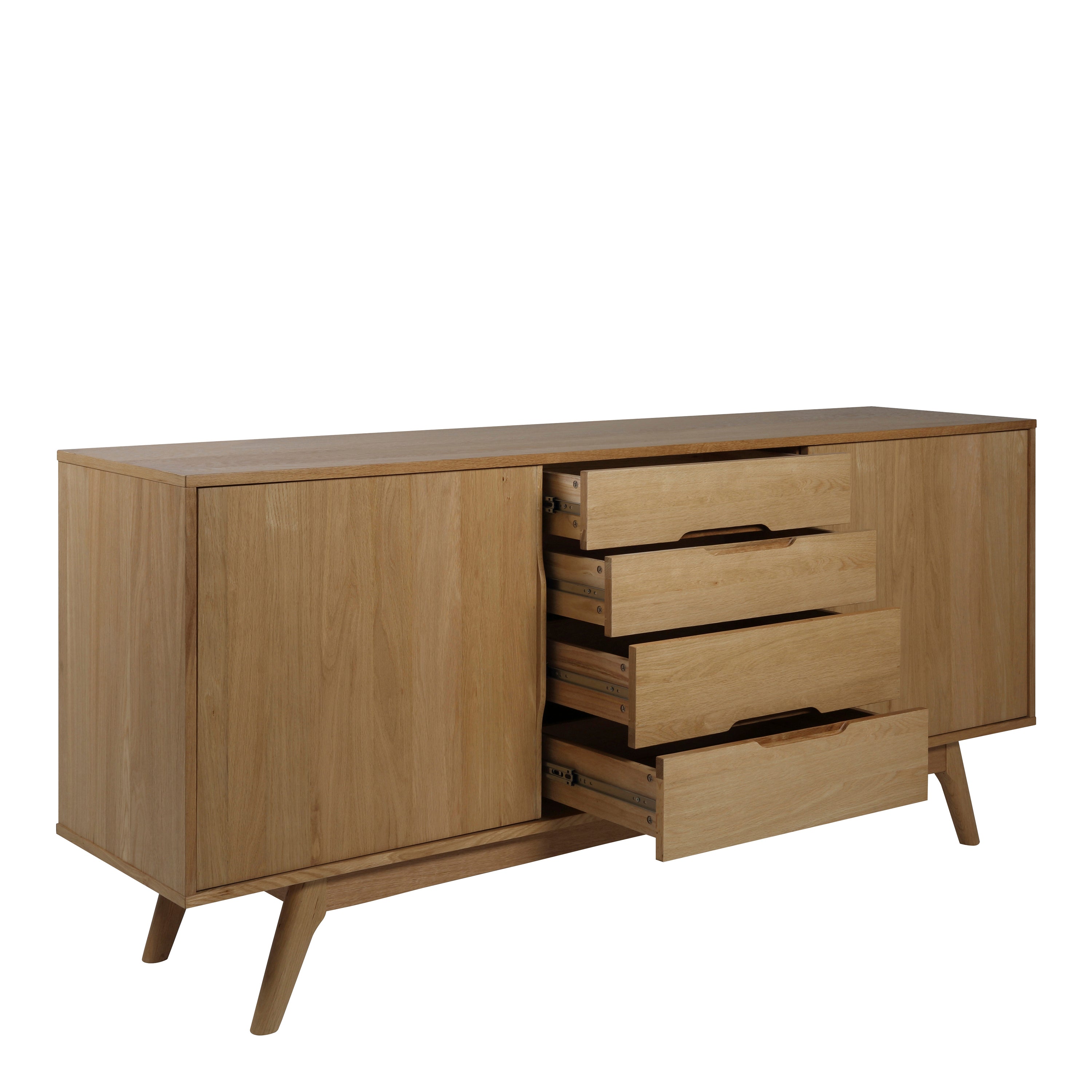 Marte 2 Door 4 Drawers Sideboard in Oak – FTG, view 6