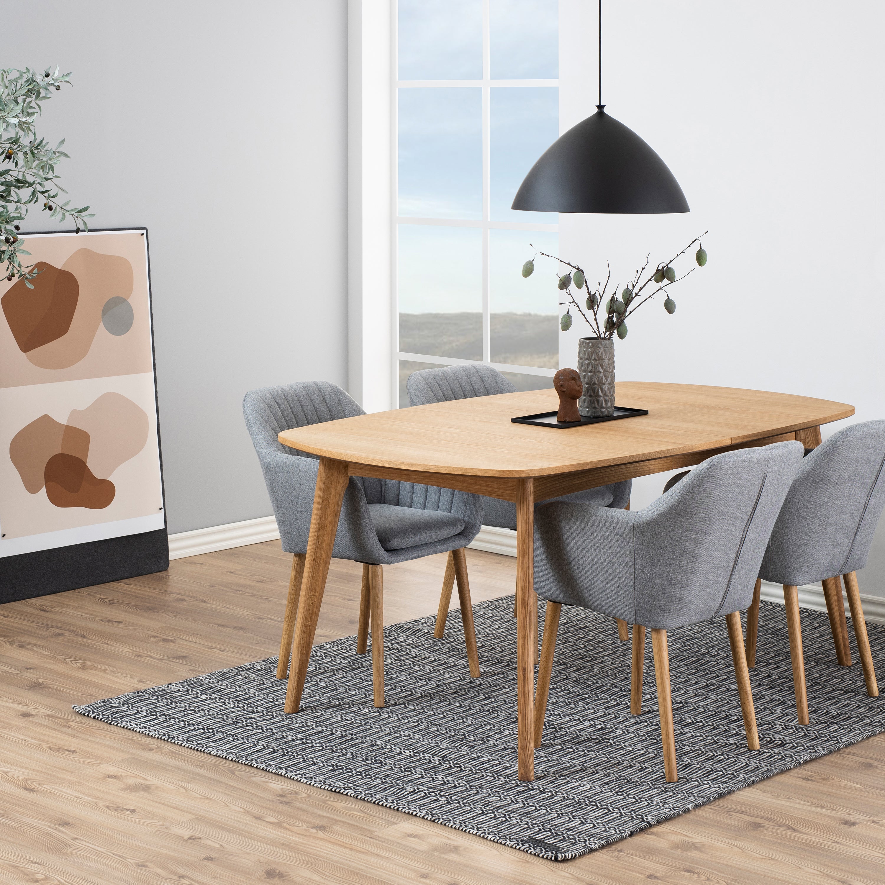 Marte Extending Dining Table in Oak – FTG, view 7