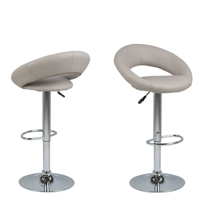 Plump Light Grey Swivel Bar Stool with Open Back – FTG