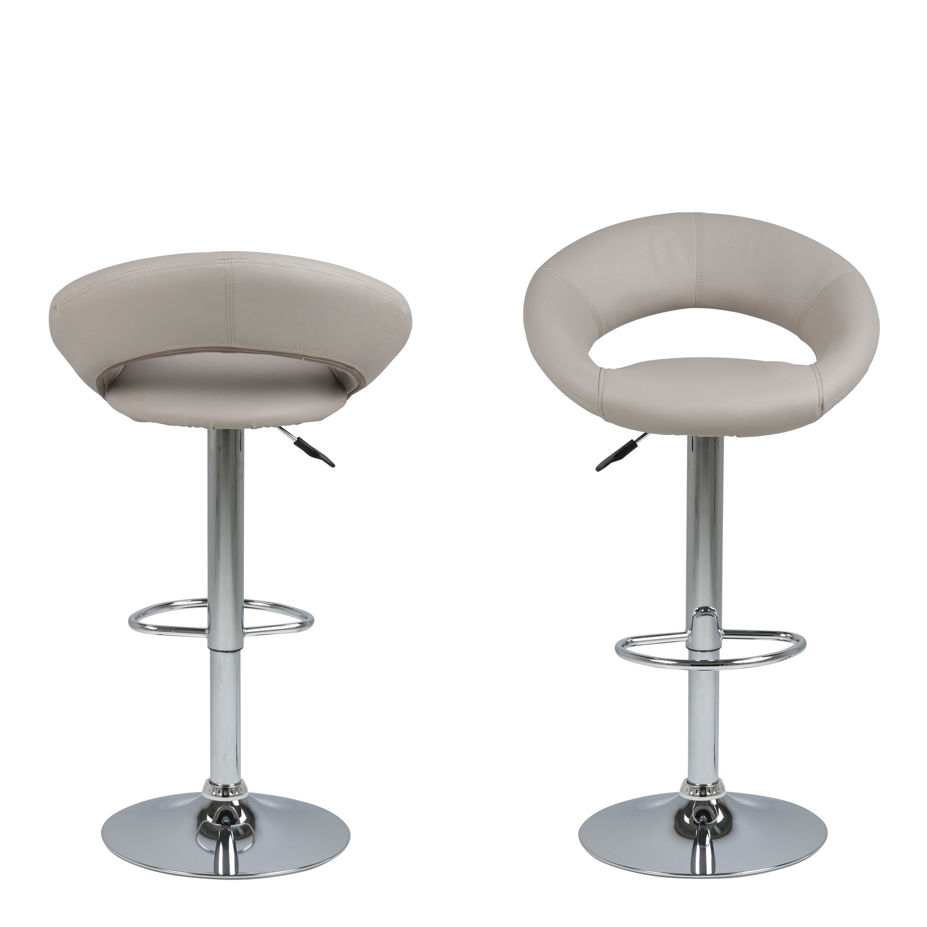 Plump Light Grey Swivel Bar Stool with Open Back – FTG, view 2
