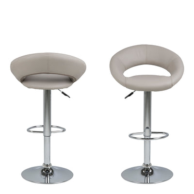Plump Light Grey Swivel Bar Stool with Open Back – FTG, view 2