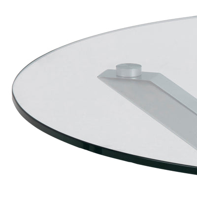 Heaven Round Coffee Table with Glass Top and Chrome Legs – FTG, view 8