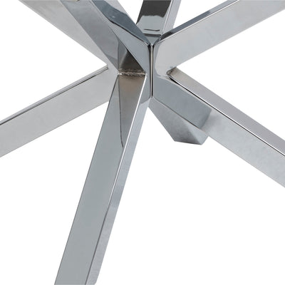 Heaven Round Coffee Table with Glass Top and Chrome Legs – FTG, view 9