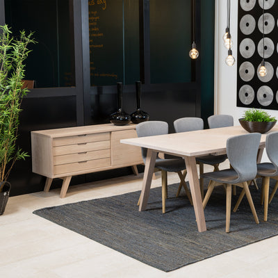 A-Line Sideboard with 4 Drawers and Sliding Door in White Oak – FTG, view 8