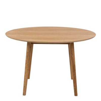 Nagano Round Dining Table in Oak Included 4 Femke Dining Chair in Olive Green – FTG, view 3