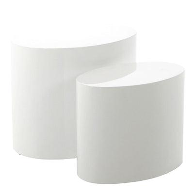 Mice Oval Coffee Table in White Set of 2 – FTG