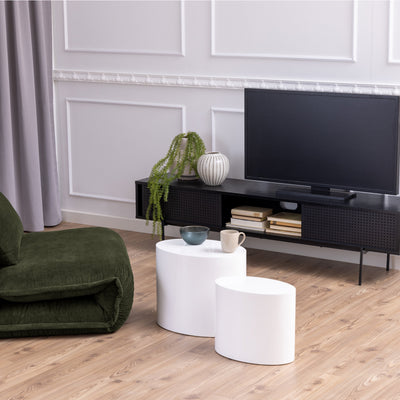 Mice Oval Coffee Table in White Set of 2 – FTG, view 2