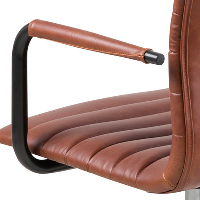 Winslow Swivel Desk Chair With Adjustable Height Function in Vintage Brandy – FTG, view 7