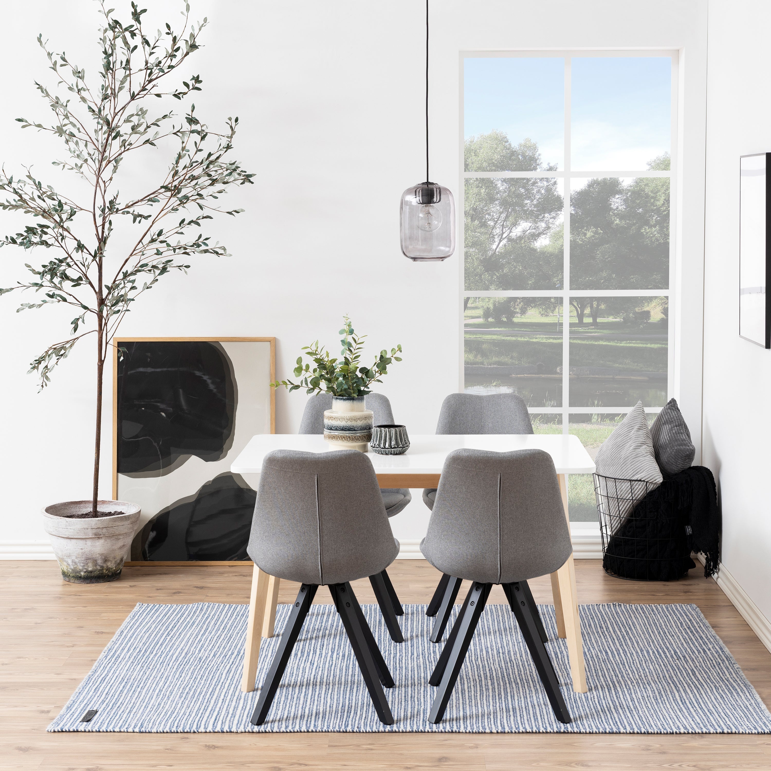 Raven Dining Table in White & Oak – FTG, view 3