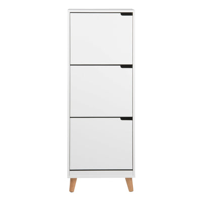 Mitra Shoe Cabinet 3 Flip Down Doors in White – FTG, view 2