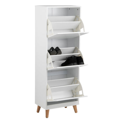 Mitra Shoe Cabinet 3 Flip Down Doors in White – FTG, view 6