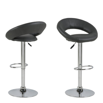 Plump Black Swivel Bar Stool with Open Back – FTG
