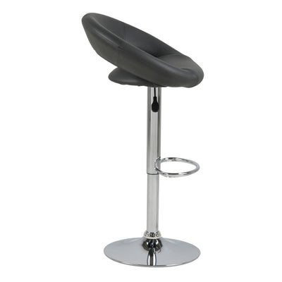 Plump Black Swivel Bar Stool with Open Back – FTG, view 3