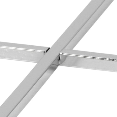 Cross Square Metal Side Table with Glass Top – FTG, view 5