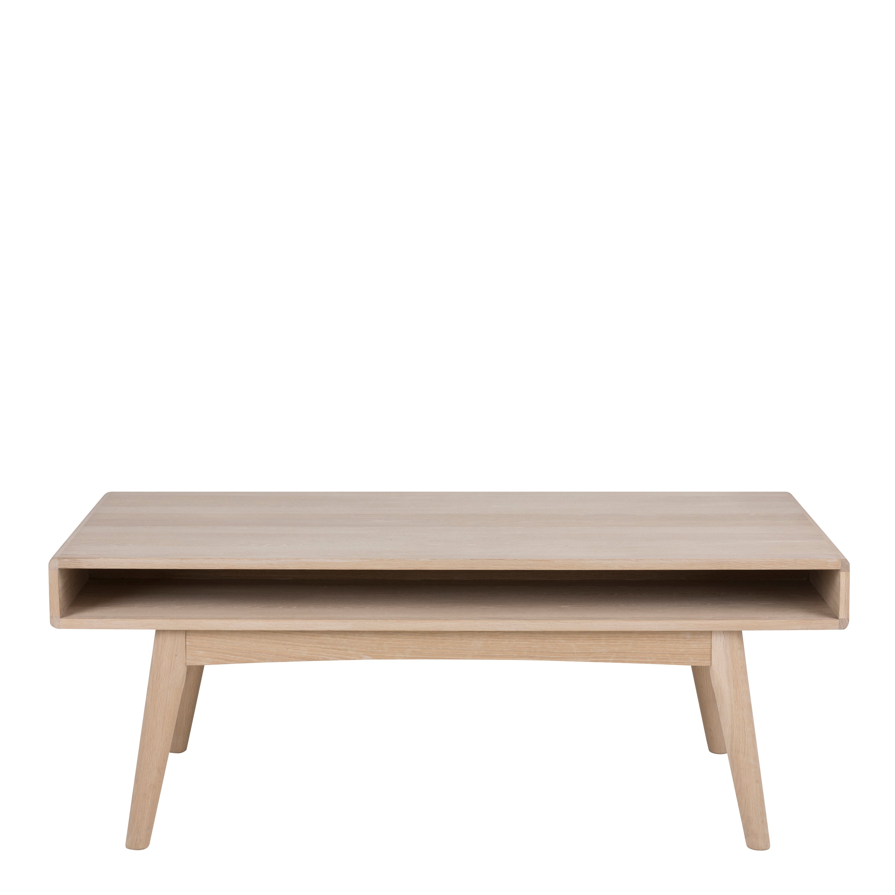 Marte Coffee Table with Open Shelf in White Oak – FTG, view 2