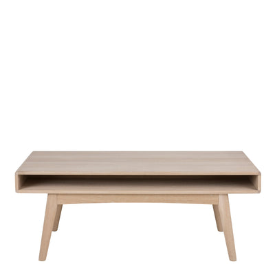 Marte Coffee Table with Open Shelf in White Oak – FTG, view 2