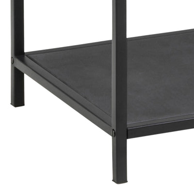Seaford Narrow Black Metal Bookcase with 3 Glass Shelves – FTG, view 6