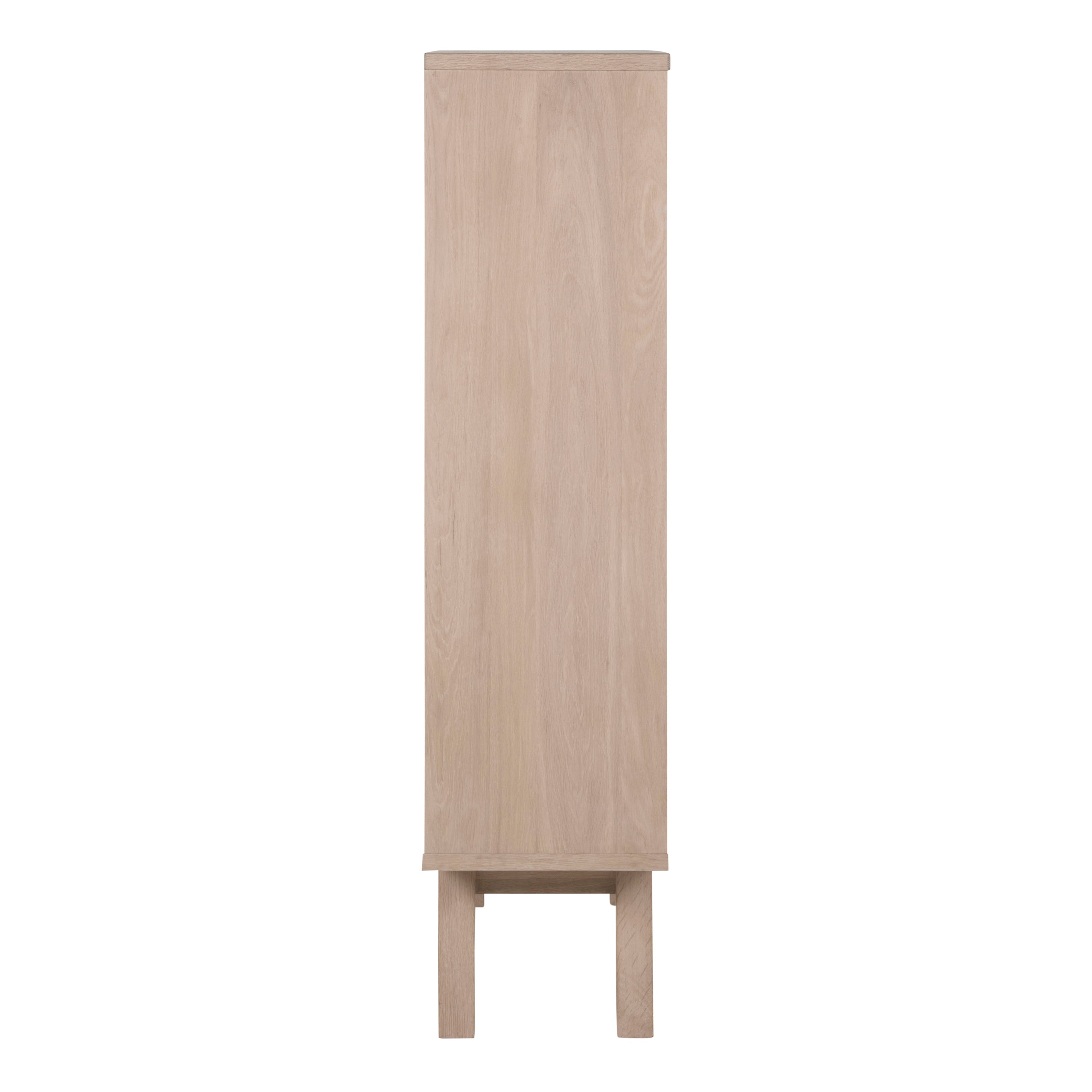 A-Line Display Cabinet with 2 Drawers and 2 Shelves in White Oak – FTG, view 3
