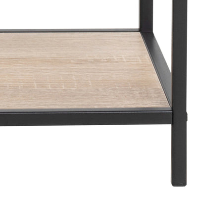 Seaford Wide Black Metal Bookcase with 4 Sonoma Oak Shelves – FTG, view 6