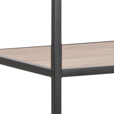Seaford Tall Black Metal Bookcase with 5 Sonoma Oak Shelves – FTG, view 5