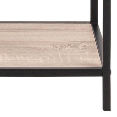 Seaford Tall Black Metal Bookcase with 5 Sonoma Oak Shelves – FTG, view 6
