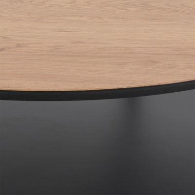 Goldington Round Coffee Table with Oak Top & Black Legs – FTG, view 5