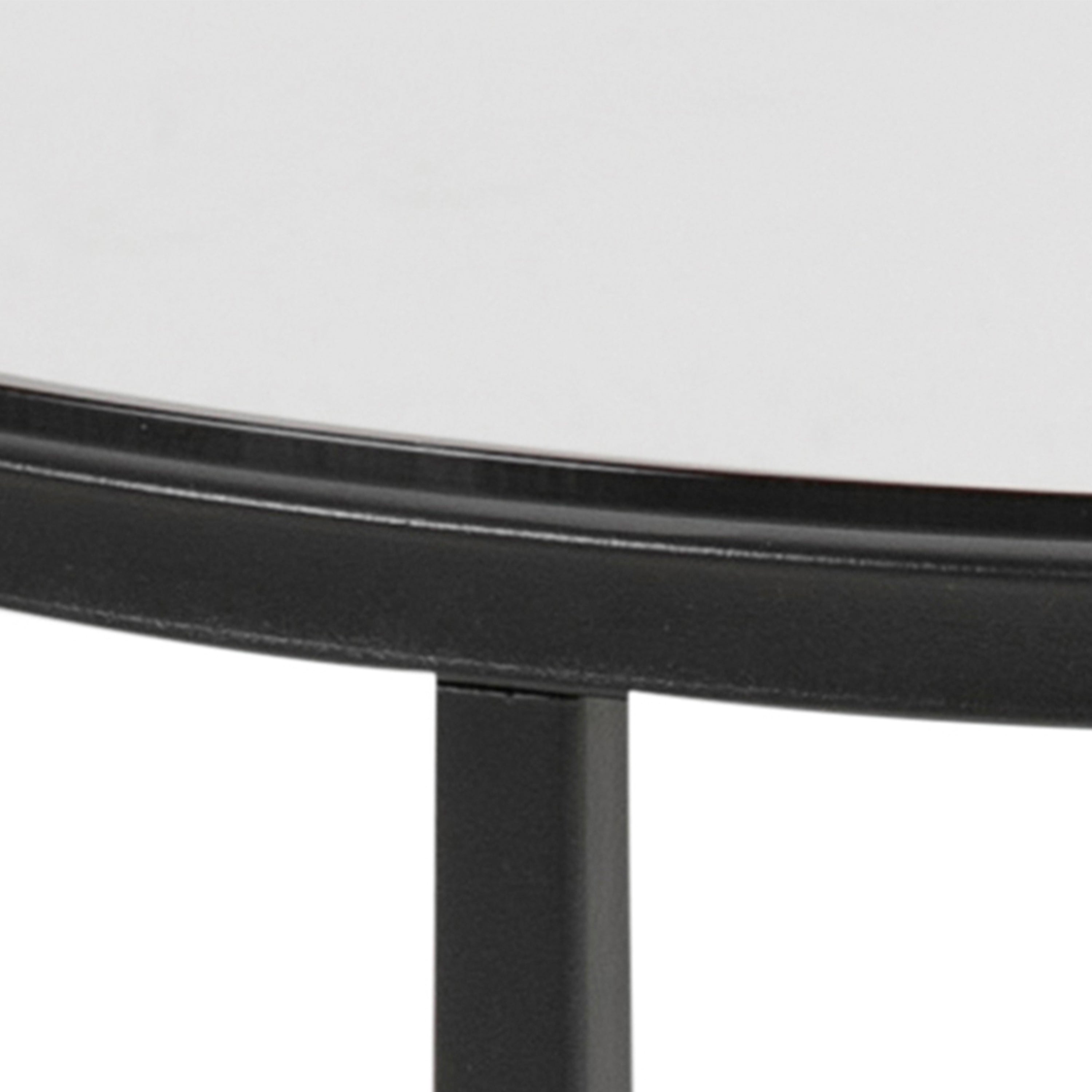 Cross Round Metal Side Table with Smoked Glass Top – FTG, view 6