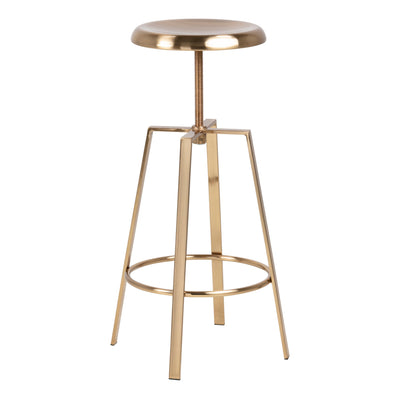 Goose Bar Stool Without Back in Gold Brushed Steel With Adjustable Height – FTG, view 3