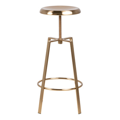 Goose Bar Stool Without Back in Gold Brushed Steel With Adjustable Height – FTG, view 4