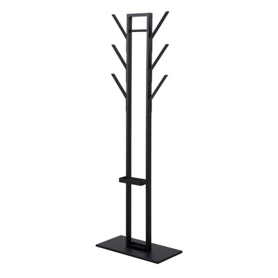 Vinson coat hanger, frame and base matt black powder coated steel, 56x28x165 cm – FTG