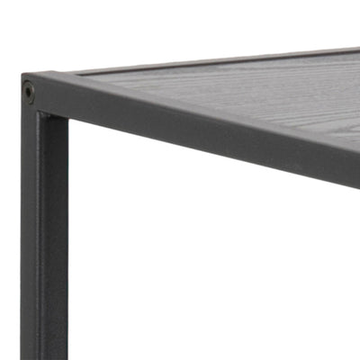 Seaford Wide Black Metal Bookcase with 4 Black Oak Shelves – FTG, view 6