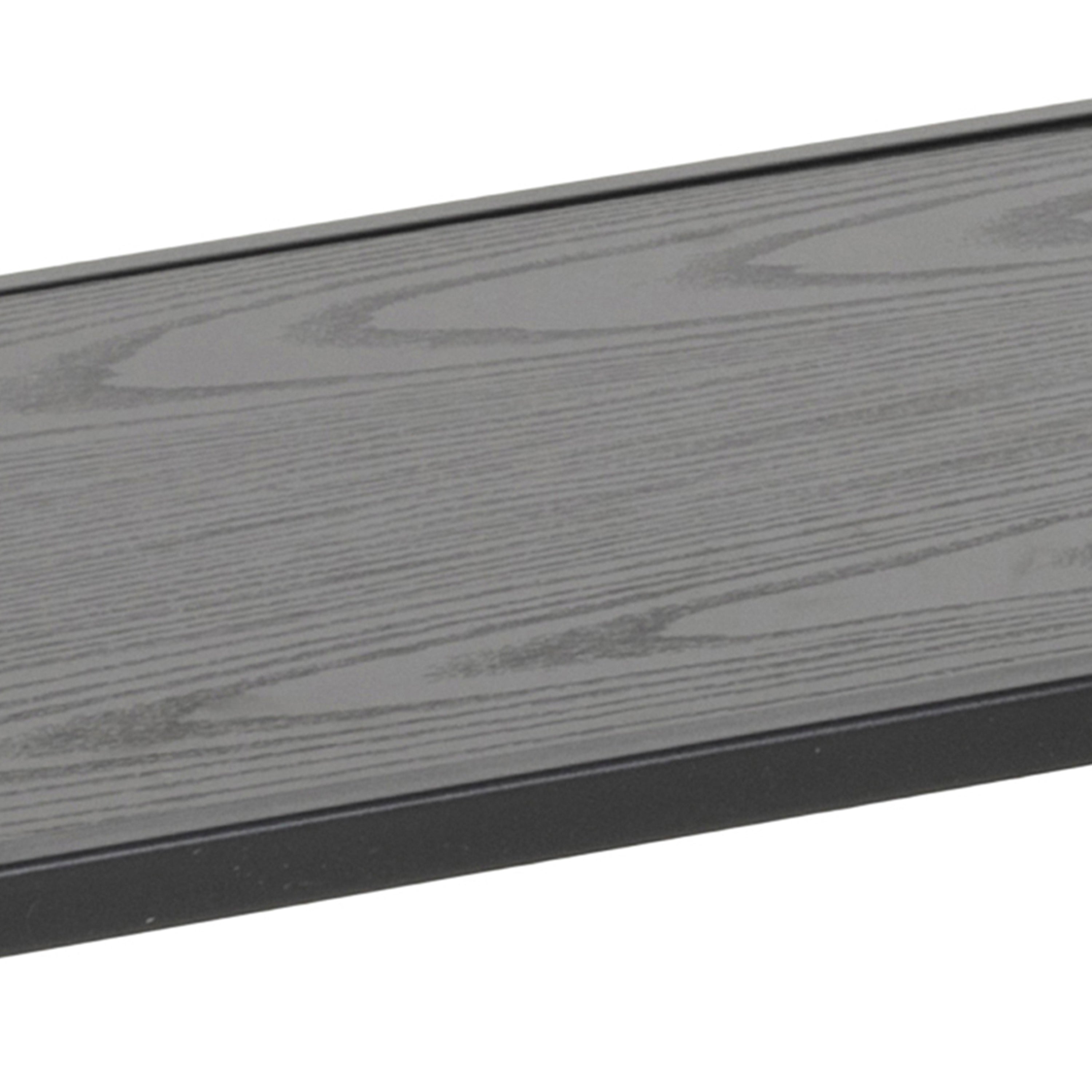 Seaford Wide Black Metal Bookcase with 4 Black Oak Shelves – FTG, view 7