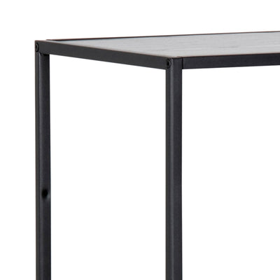 Seaford Black Metal Asymmetrical Bookcase with 3 Black Shelves – FTG, view 6
