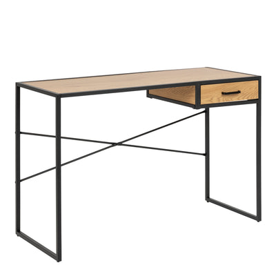 Seaford Office Desk in Wild Oak & Black