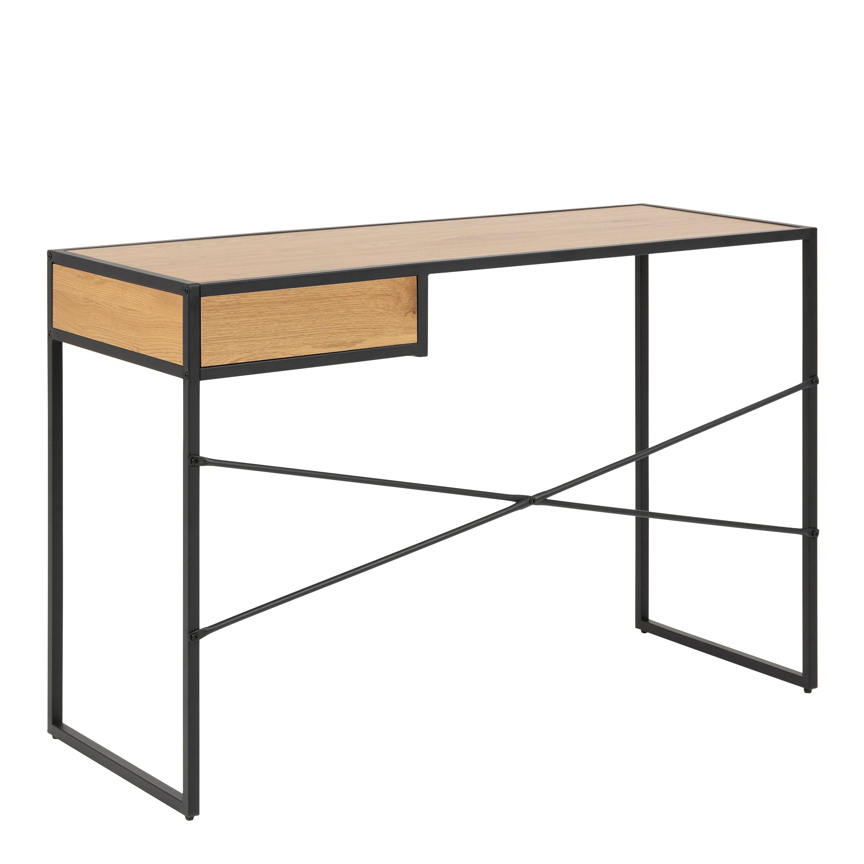 Seaford Office Desk in Wild Oak & Black